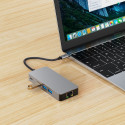Hub Tech-Protect HB05 9v1 USB-C + USB2.0 + USB3.0 + HDMI 4K 60HZ + SD / TF + PD100W + RJ45 - šedý