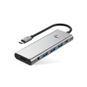 Hub Tech-Protect HB04 9v1 USB-C + USB2.0 + USB3.0 + HDMI 4K 60Hz + SD / TF + PD100W + AV3.5 - šedý