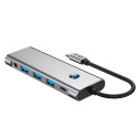 Hub Tech-Protect HB04 9v1 USB-C + USB2.0 + USB3.0 + HDMI 4K 60Hz + SD / TF + PD100W + AV3.5 - šedý