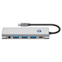 Hub Tech-Protect HB04 9v1 USB-C + USB2.0 + USB3.0 + HDMI 4K 60Hz + SD / TF + PD100W + AV3.5 - šedý