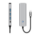 Tech-Protect HB01 HUB Adapter 5in1 USB-C + USB3.0 + HDMI 4K 60Hz + PD100W - gray