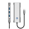 Hub Tech-Protect HB04 9v1 USB-C + USB2.0 + USB3.0 + HDMI 4K 60Hz + SD / TF + PD100W + AV3.5 - šedý