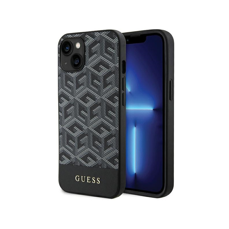 Kryt Guess GCUBE STRIPES MagSafe pro iPhone 15 / 14 / 13 - černý