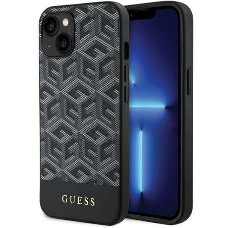 Kryt Guess GCUBE STRIPES MagSafe pro iPhone 15/14/13 - černý