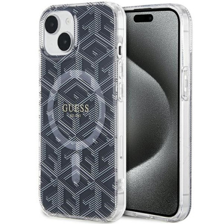 Kryt GUESS IML GCUBE MagSafe iPhone 15/14/13 - černý