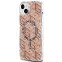 Kryt Guess IML GCUBE MagSafe iPhone 15/14/13 - hnědý