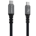 Wozinsky WPS-UY415S USB-C USB4 Cable 40Gb/s 240W 1.5m 4K - Black