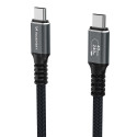Wozinsky WPS-UY42S USB-C USB4 Cable 40Gb/s 240W 2m 4K - Black