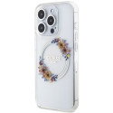 Kryt Guess IML FLOWERS WREATCH MagSafe pro iPhone 15 Pro Max - clear