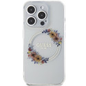 Kryt Guess IML FLOWERS WREATCH MagSafe pro iPhone 15 Pro Max - clear