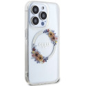 Kryt Guess IML FLOWERS WREATCH MagSafe pro iPhone 15 Pro Max - clear