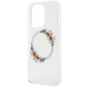 Kryt Guess IML FLOWERS WREATCH MagSafe pro iPhone 15 Pro Max - clear