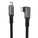 Wozinsky WPS2-UY41S USB-C USB4 40Gb/s 240W 2m Angled Cable - Black