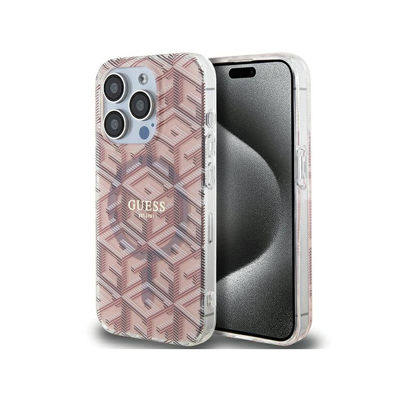 Kryt Guess GCube pro iPhone 15 Pro Max - růžová