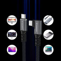 Wozinsky WPS3-UY41S USB-C USB4 40Gb/s 240W 1m 4K Angled Cable - Black