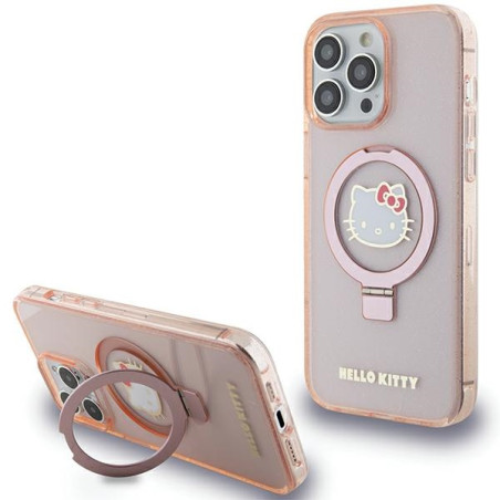Stojánek Hello Kitty MagSafe iPhone 15 Pro Max růžový glitrový