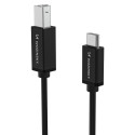 Kabel Wozinsky WKDDY1S USB-B na USB-C 1 m - černý