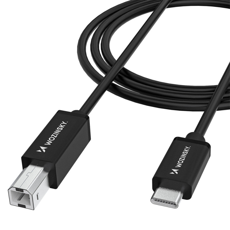 Kabel Wozinsky WKDDY2S USB-B na USB-C 2 m - černý