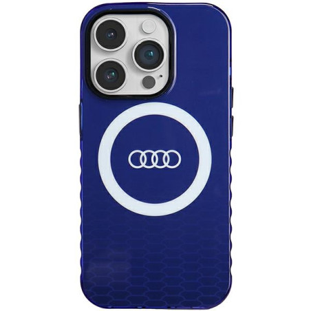 Kryt Audi iML Big Logo pro iPhone 14 Pro - modrá