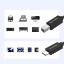Kabel Wozinsky WKDDY2S USB-B na USB-C 2 m - černý