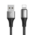 JOYROOM S-1530N1 Prémiový & Odolný datový a nabíjecí kabel USB/Lightning 12W, 1,5m, černý