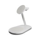 Puro Mag Station Qi2 3-in-1 Wireless Charger Compatible with MagSafe - White