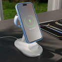 Bezdrátová nabíječka Puro Mag Station Qi2 3v1 kompatibilní s MagSafe - bílá