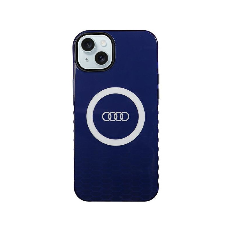 Kryt Audi IML BIG LOGO pro iPhone 15 Plus / 14 Plus - modrý