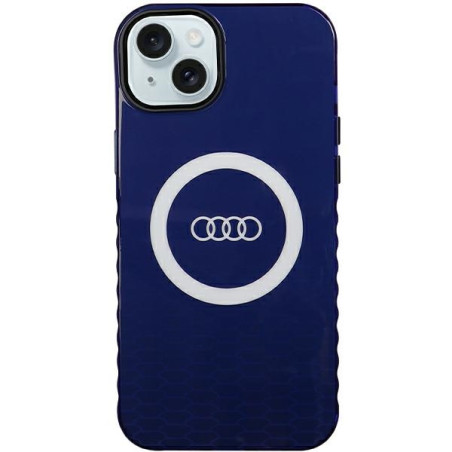 Kryt Audi IML BIG LOGO pro iPhone 15 Plus / 14 Plus - modrý