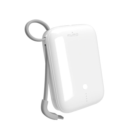 Powerbanka Puro Power Link 10 Plus 10000mAh s vestavěným kabelem USB-C - bílá