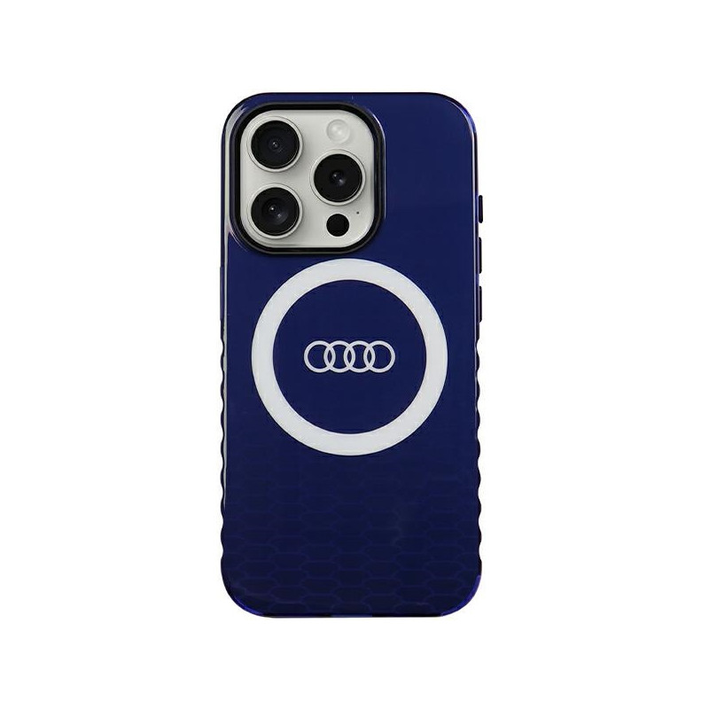 Kryt Audi IML BIG LOGO pro iPhone 15 Pro - modrá