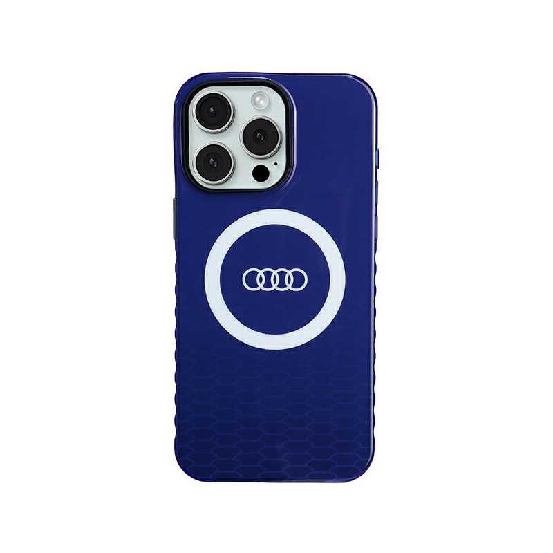 Kryt Audi BIG LOGO MagSafe pro iPhone 15 Pro Max - modrý