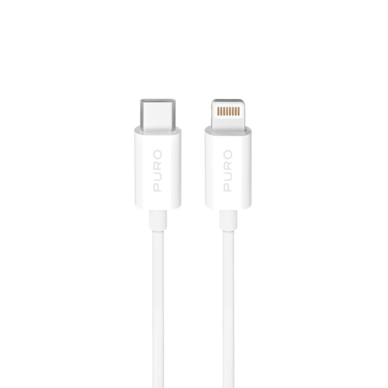 Kabel Puro TPE 20W USB-C na Lightning 2 m - bílý