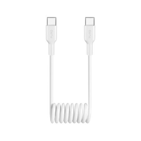 Kabel Puro 25W USB-C na USB-C spirálový 1 m - bílý