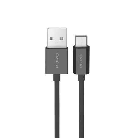 Puro 12W TPE USB-A - microUSB 2m Cable - Black