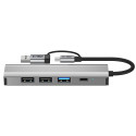 Tech-Protect HB03 HUB Adapter 5in1 USB-C + USB2.0 + USB3.0 + RJ45 - gray