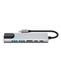 Hub Tech-Protect HB02 adaptér 6v1 USB-C + USB2.0 + USB3.0 + HDMI 4K 30Hz + RJ45 + PD100W - šedý