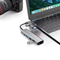 Hub Tech-Protect HB03 adaptér 5v1 USB-C + USB2.0 + USB3.0 + RJ45 - šedý