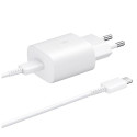 Nabíječka do sítě Samsung 25W EP-TA800EWE USB-C s kabelem Samsung EP-DA705BWE USB-C / USB-C, náhradní balení - bílá