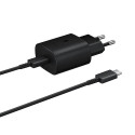 Samsung 25W EP-TA800EBE USB-C Wall Charger with Samsung EP-DA705BBE USB-C / USB-C Cable Replacement Pack - Black