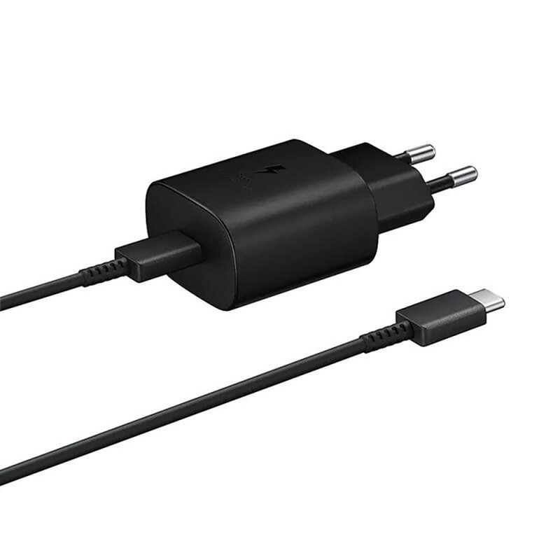 Nabíječka do sítě Samsung 25W EP-TA800EBE USB-C s kabelem Samsung EP-DA705BBE USB-C / USB-C, náhradní balení - černá