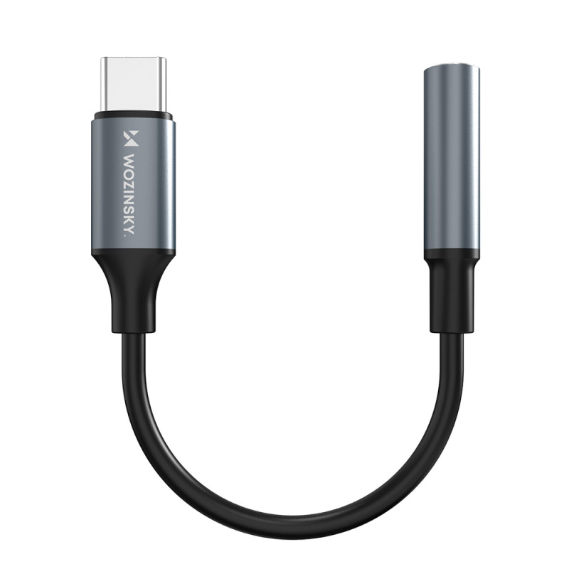 Adaptér Wozinsky WACM-01 USB-C na mini jack 3,5 mm - černý