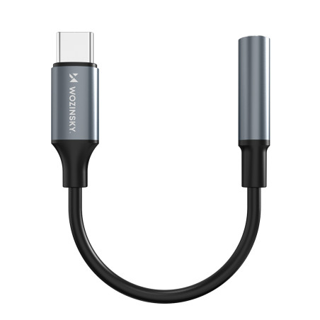 Adaptér Wozinsky WACM-01 USB-C na mini jack 3,5 mm - černý