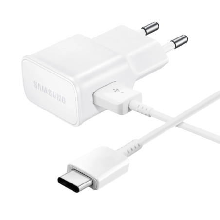 Nabíječka do sítě Samsung EP-TA200EWE USB-A 15W s kabelem EP-DR140AWE USB-A na USB-C (OOB Bulk - náhradní balení) - bílá
