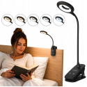 Mini Wozinsky Wireless LED Reading Lamp with Clip + USB-C Cable - Black
