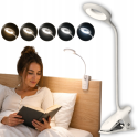 Mini Wozinsky Wireless LED Reading Lamp with Clip + USB-C Cable - White