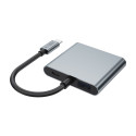 Adaptér Tech-Protect HB08 4v1 USB-C + USB2.0 + 2x HDMI 4K 60HZ - šedý