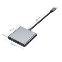 Adaptér Tech-Protect HB08 4v1 USB-C + USB2.0 + 2x HDMI 4K 60HZ - šedý