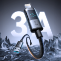 Kabel Joyroom S-A16 Pro Prism Series 3A USB-A na Lightning s displejem 1,2 m - černý