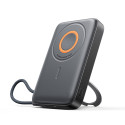 Powerbanka Joyroom JR-PBM02 22,5W 10000mAh 3v1 magnetická indukční kompatibilní s MagSafe s vestavěným kabelem - černá